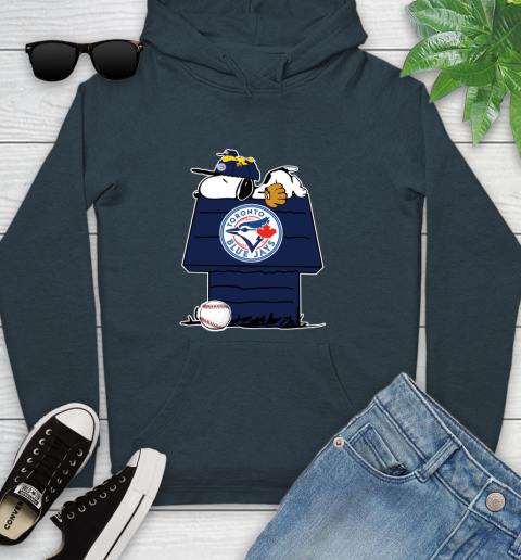 MLB Toronto Blue Jays Snoopy Woodstock The Peanuts Movie Baseball T Shirt Youth Hoodie 8