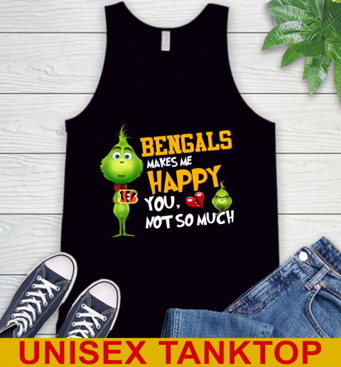 NFL Cincinnati Bengals Makes Me Happy You Not So Much Grinch Football Sports Tank Top