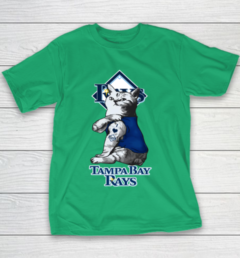MLB Baseball My Cat Loves Tampa Bay Rays Youth T-Shirt 3