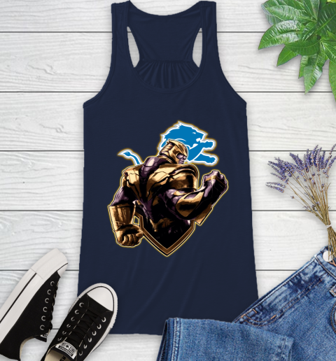 NFL Thanos Avengers Endgame Football Sports Detroit Lions Racerback Tank 12