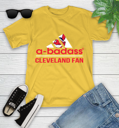 MLB A Badass Cleveland Indians Fan Adidas Baseball Sports Youth T-Shirt 10