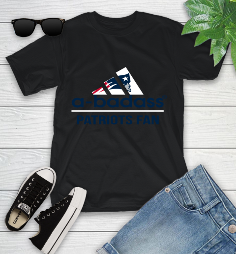NFL A Badass New England Patriots Fan Adidas Football Sports Youth T-Shirt
