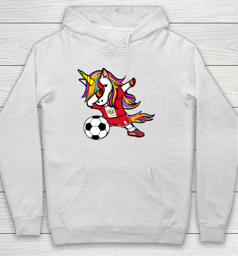 Funny Dabbing Unicorn Peru Football Peruvian Flag Soccer Hoodie