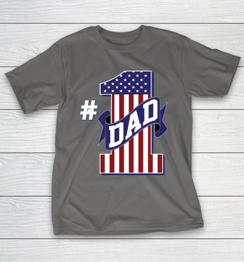 Number 1 Dad #1 Dad American Flag T-Shirt 8