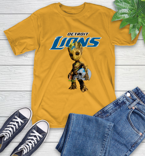 Detroit Lions NFL Football Groot Marvel Guardians Of The Galaxy T-Shirt 3