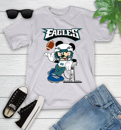 NFL Philadelphia Eagles Mickey Mouse Disney Super Bowl Football T Shirt Youth T-Shirt 4
