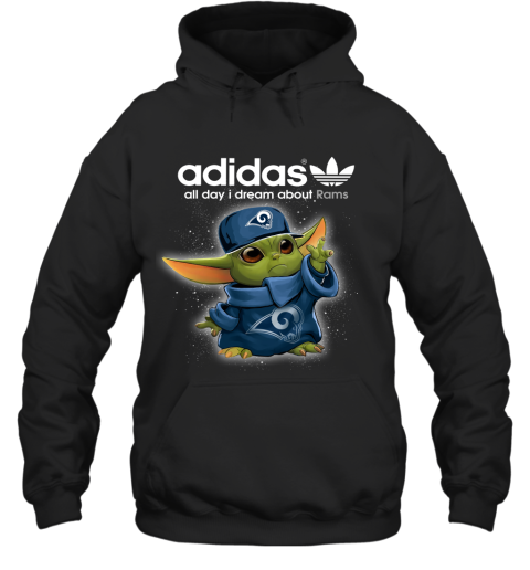 Baby Yoda Adidas All Day I Dream About Los Angeles Rams Hoodie