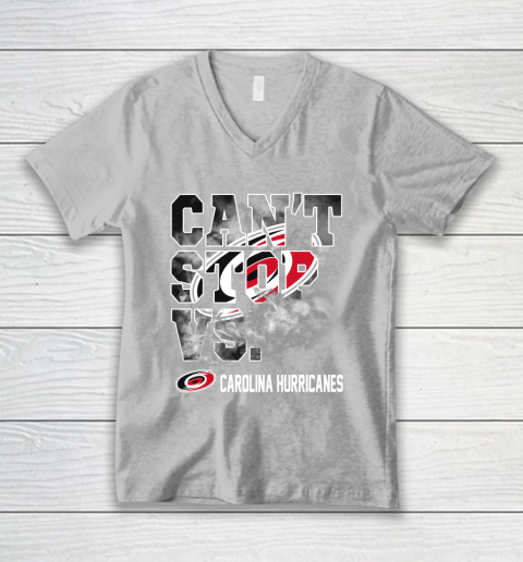 NHL Carolina Hurricanes Hockey Can't Stop Vs V-Neck T-Shirt 3