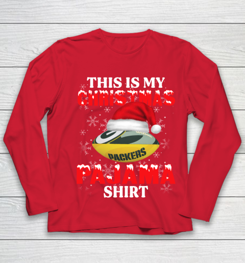 Green Bay Packers This Is My Christmas Pajama Shirt NFL Youth Long Sleeve 8
