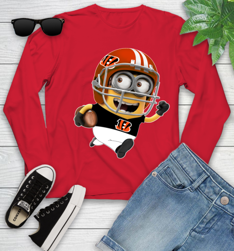 NFL Cincinnati Bengals Minions Disney Football Sports Youth Long Sleeve 11