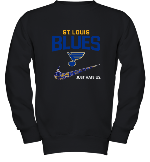 NHL Team St.Louis Blues x Nike Just Hate Us Hockey Youth Sweatshirt