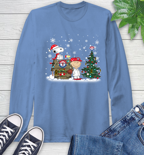 MLB Washington Nationals Snoopy Charlie Brown Christmas Baseball Commissioner's Trophy Long Sleeve T-Shirt 12
