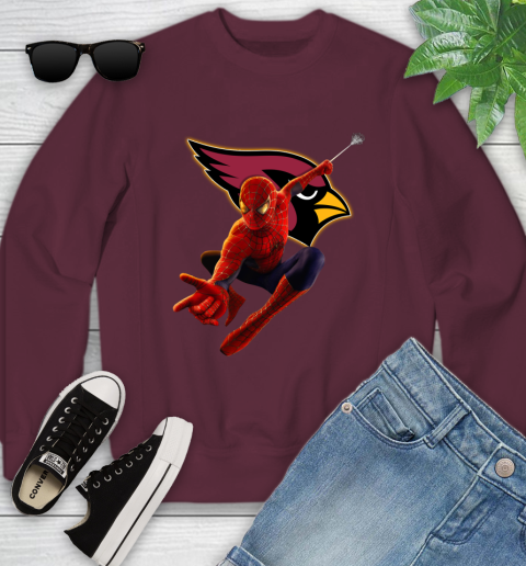 NFL Spider Man Avengers Endgame Football Arizona Cardinals Youth Sweatshirt 5