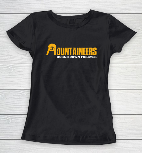 Horns Down West Virginia Mountaineers Texas Women's T-Shirt