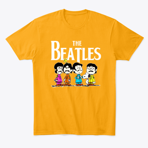 7pku peanuts snoopy and the beatles classic t shirt 2 front gold