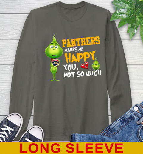 NHL Florida Panthers Makes Me Happy You Not So Much Grinch Hockey Sports Long Sleeve T-Shirt 10