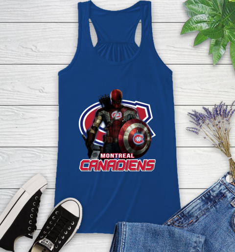 NHL Captain America Thor Spider Man Hawkeye Avengers Endgame Hockey Montreal Canadiens Racerback Tank 9