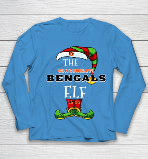 Cincinnati Bengals Christmas ELF Funny NFL Youth Long Sleeve 5