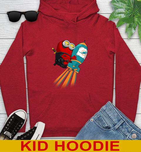 NFL Football Miami Dolphins Deadpool Minion Marvel Shirt Youth Hoodie 11