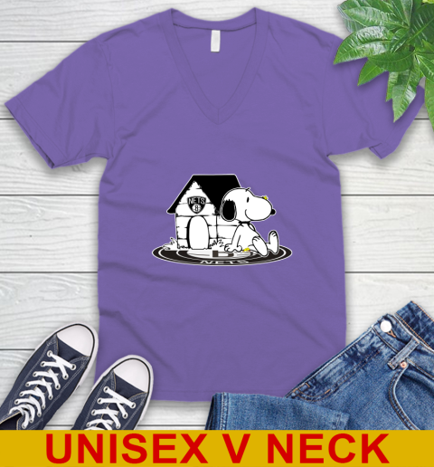 NBA Basketball Brooklyn Nets Snoopy The Peanuts Movie Shirt V-Neck T-Shirt 9