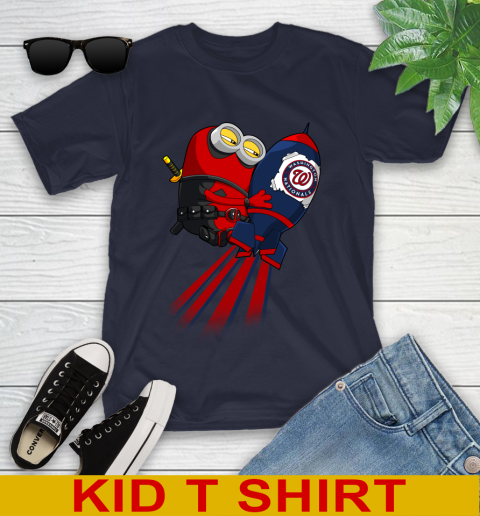MLB Baseball Washington Nationals Deadpool Minion Marvel Shirt Youth T-Shirt 2