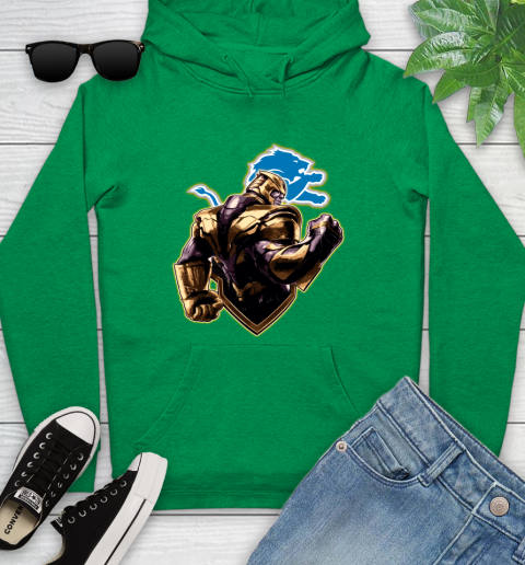 NFL Thanos Avengers Endgame Football Sports Detroit Lions Youth Hoodie 7
