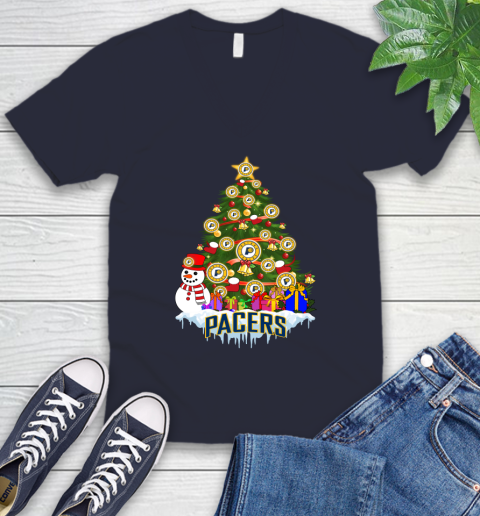 Indiana Pacers Merry Christmas NBA Basketball Sports V-Neck T-Shirt 3