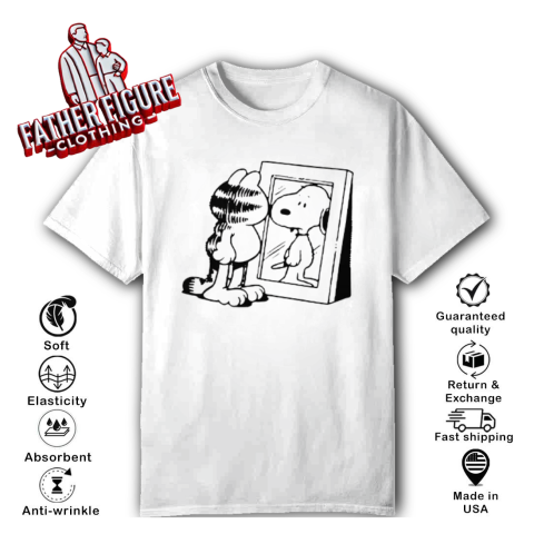 Garfield Snoopy Mirror Parody T-Shirt