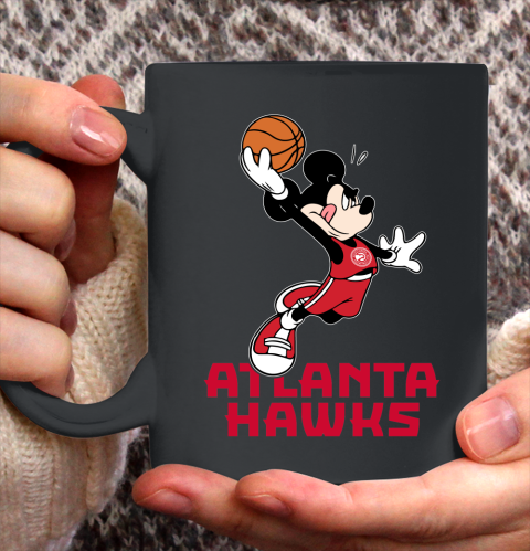 NBA Basketball Atlanta Hawks Cheerful Mickey Mouse Shirt Ceramic Mug 11oz