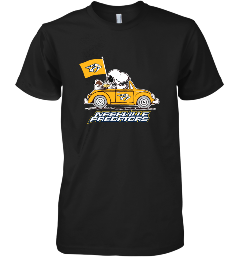 Snoopy And Woodstock Ride The Nasville Predators Car NHL Premium Men's T-Shirt