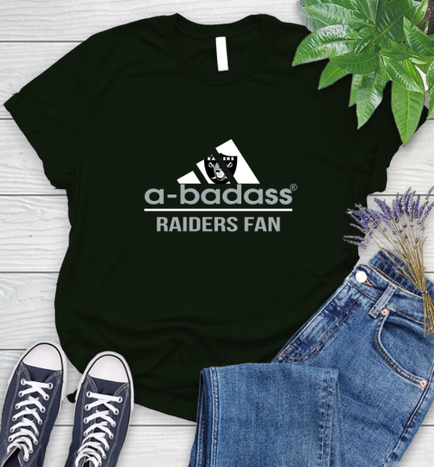 NFL A Badass Oakland Raiders Fan Adidas Football Sports Women's T-Shirt 6