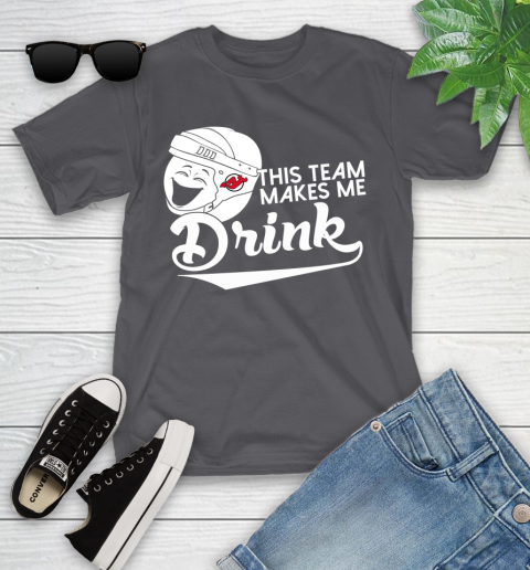 New Jersey Devils NHL Hockey This Team Makes Me Drink Adoring Fan Youth T-Shirt 6