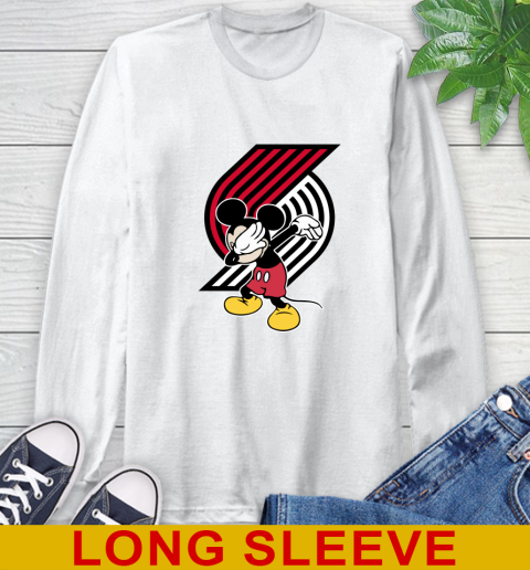 Portland Trail Blazers NBA Basketball Dabbing Mickey Disney Sports Long Sleeve T-Shirt