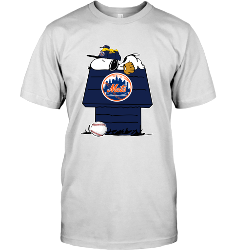 MLB New York Mets Snoopy Woodstock The Peanuts Movie Baseball T Shirt