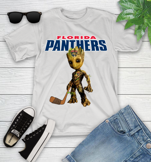 Florida Panthers NHL Hockey Groot Marvel Guardians Of The Galaxy Youth T-Shirt