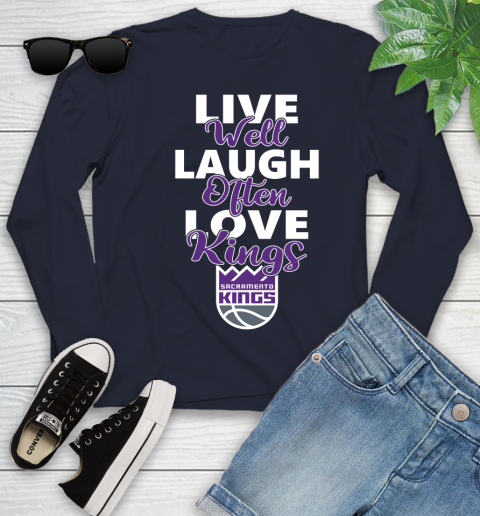 NBA Basketball Sacramento Kings Live Well Laugh Often Love Shirt Youth Long Sleeve 2