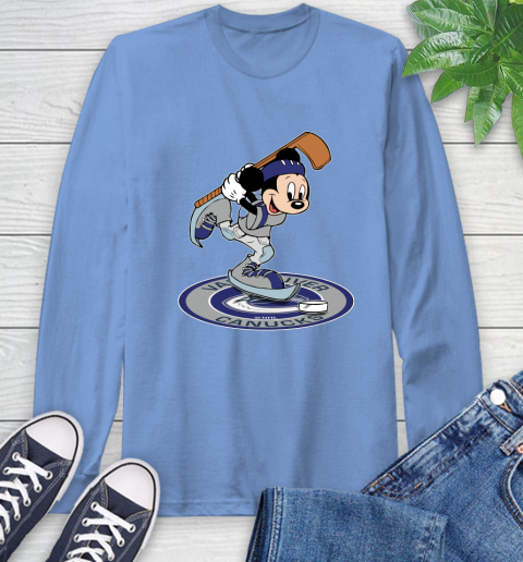 NHL Hockey Vancouver Canucks Cheerful Mickey Disney Shirt Long Sleeve T-Shirt 12