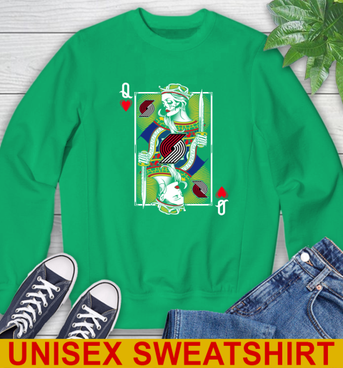 NBA Basketball Portland Trail Blazers The Queen Of Hearts Card Shirt Sweatshirt 8