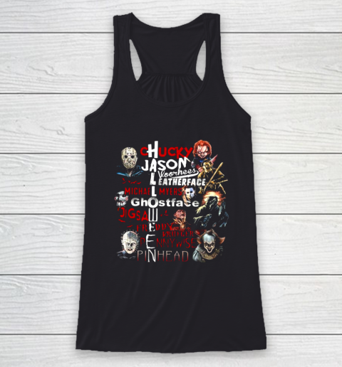 Chucky Jason Leatherface Michael Myers Ghostface Halloween Racerback Tank