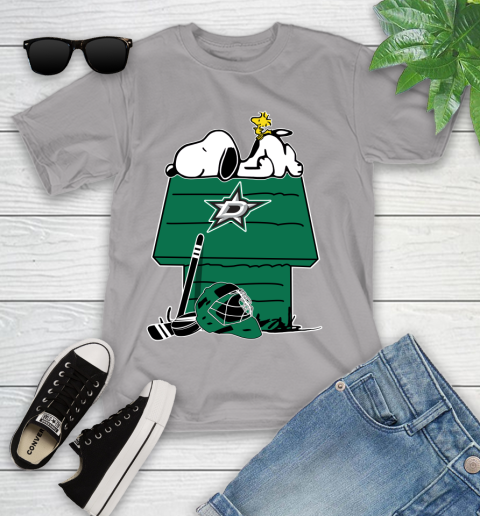 Dallas Stars NHL Hockey Snoopy Woodstock The Peanuts Movie Youth T-Shirt 4