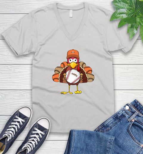 San Francisco Giants Turkey thanksgiving V-Neck T-Shirt
