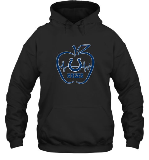 Apple Heartbeat Teacher Symbol Indianapolis Colts Hoodie