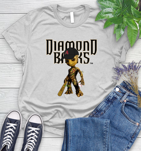 MLB Arizona Diamondbacks Groot Guardians Of The Galaxy Baseball Women's T-Shirt