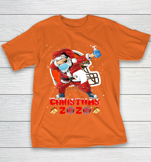 Cleveland Browns Funny Santa Claus Dabbing Christmas 2020 NFL Youth T-Shirt 4