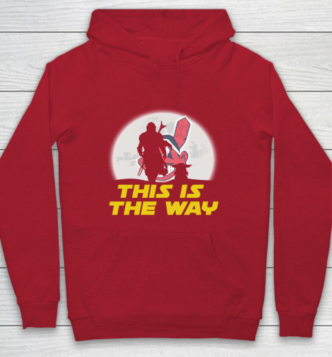Cleveland Indians MLB Baseball Star Wars Yoda And Mandalorian This Is The Way Youth Hoodie 7