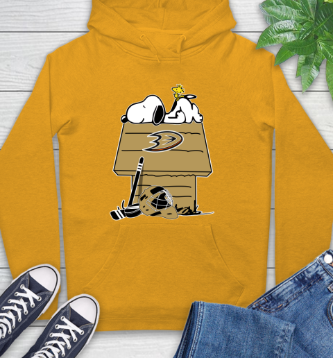 Anaheim Ducks NHL Hockey Snoopy Woodstock The Peanuts Movie Hoodie 3