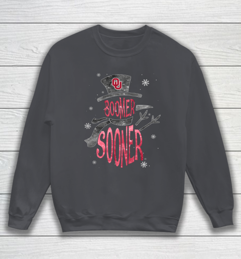 Oklahoma Sooners Christmas Snowman Sweatshirt 4