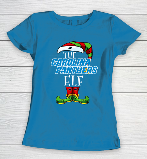 Carolina Panthers Christmas ELF Funny NFL Women's T-Shirt 6