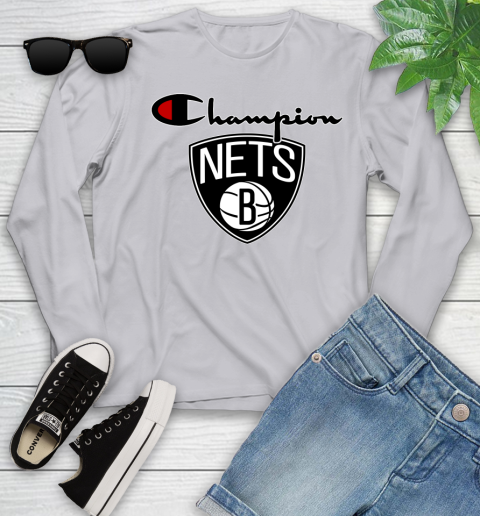 NBA Basketball Brooklyn Nets Champion Shirt Youth Long Sleeve 3