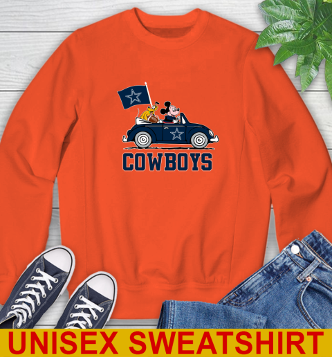 NFL Football Dallas Cowboys Pluto Mickey Driving Disney Shirt Sweatshirt 4
